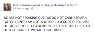 Illustration for article titled Watch These Horrid Restaurateurs Have a Total Facebook Meltdown